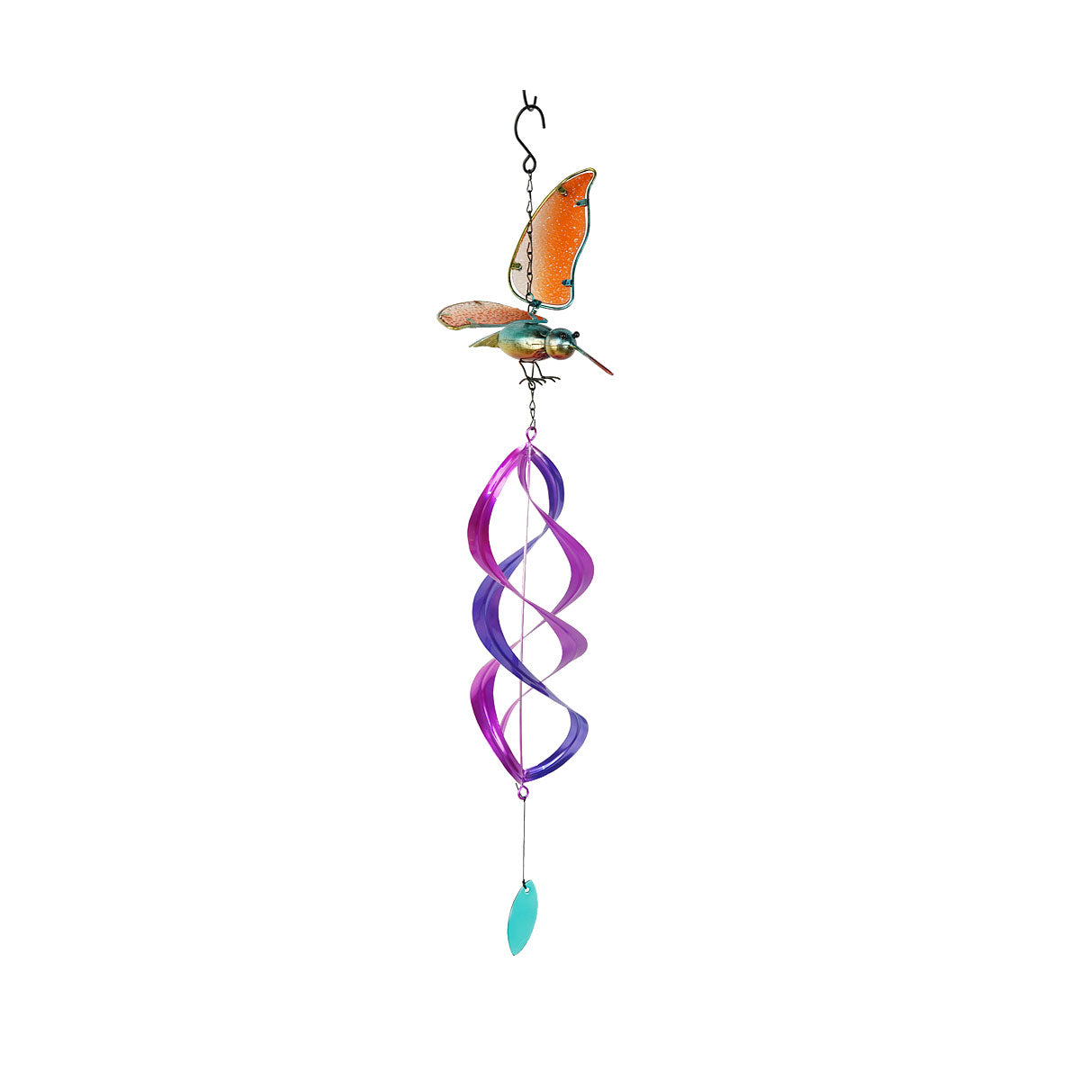 Hanging Spinner Glass Hummingbird
