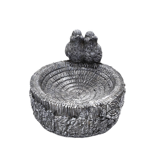 Polyresin Bird Bath Lovebirds Stone-Look