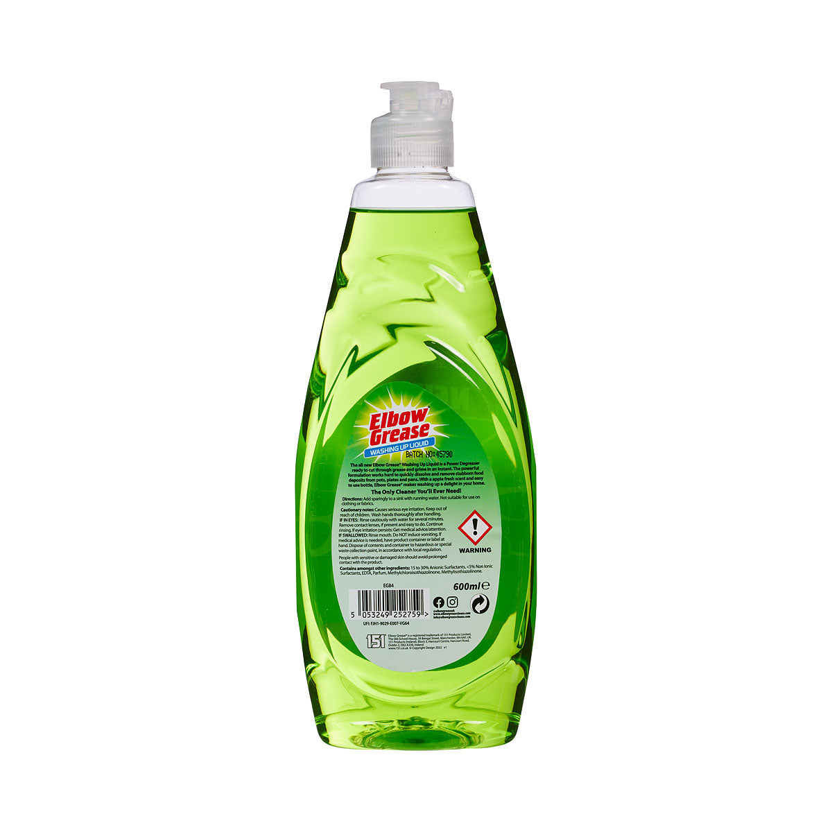 Elbow Grease Dishwashing Liquid Apple Fresh 600mL