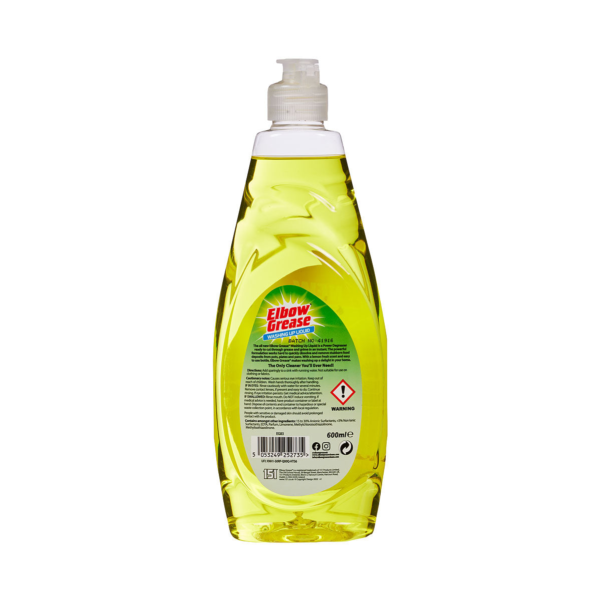 Elbow Grease Dishwashing Liquid Lemon Fresh 600mL