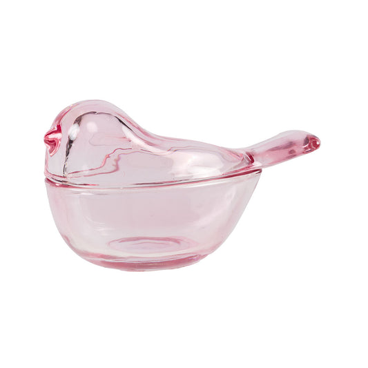 Ornament Glass Bird Trinket Clear/Pink
