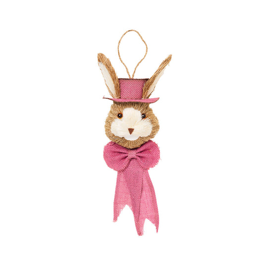 Easter Hanging Straw Bunny Head Assorted