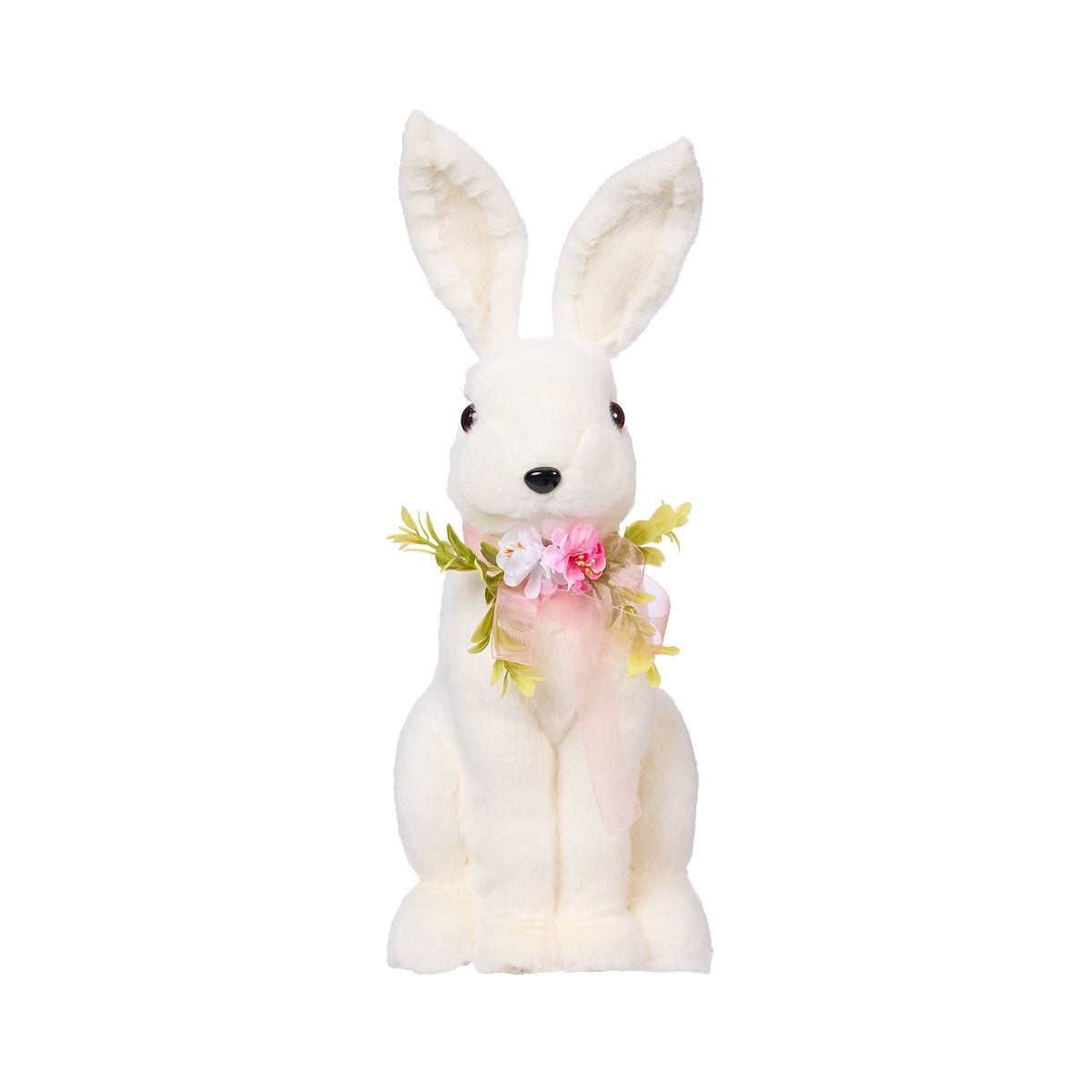 Easter Fluffy Bunny With Flowers