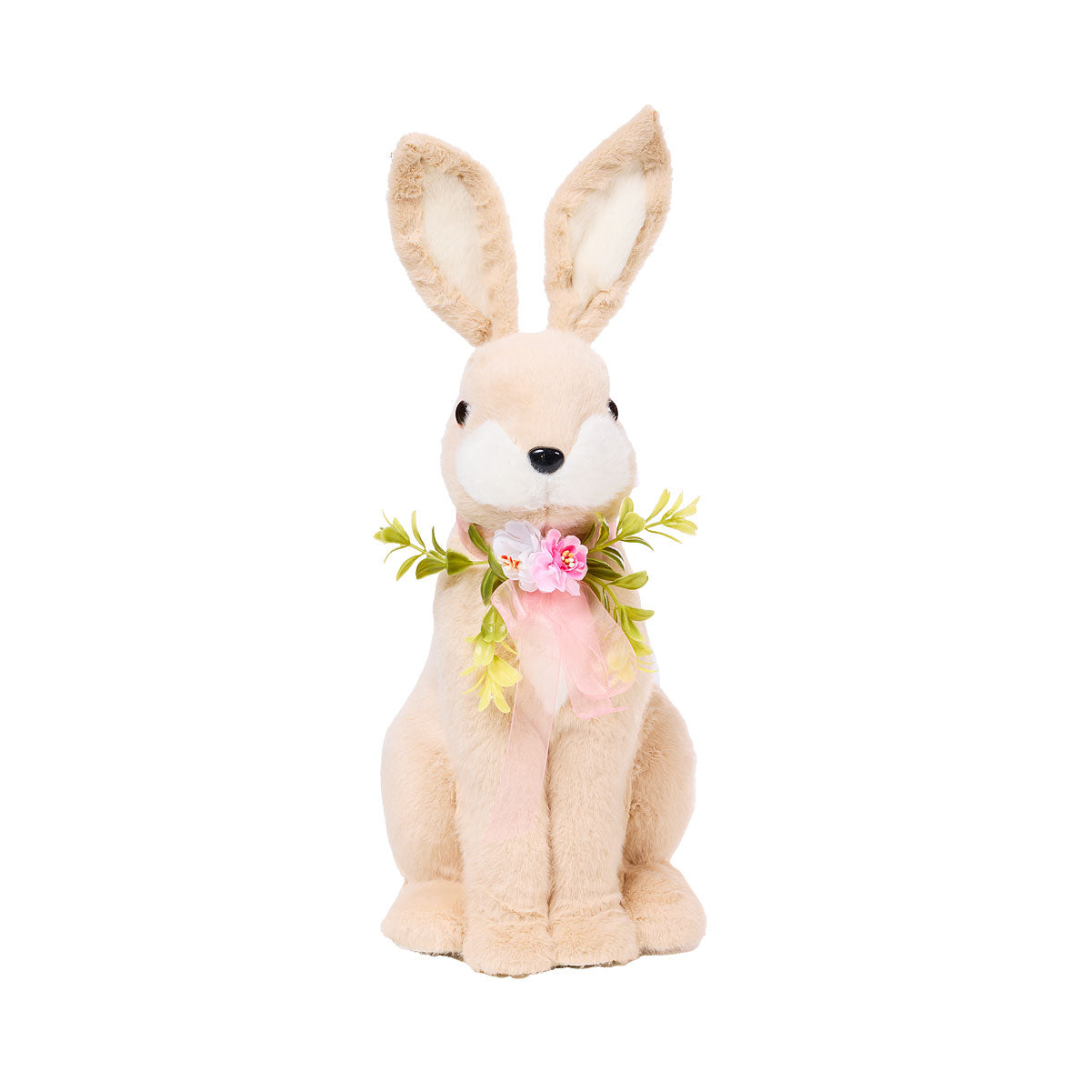 Easter Fluffy Bunny With Flowers