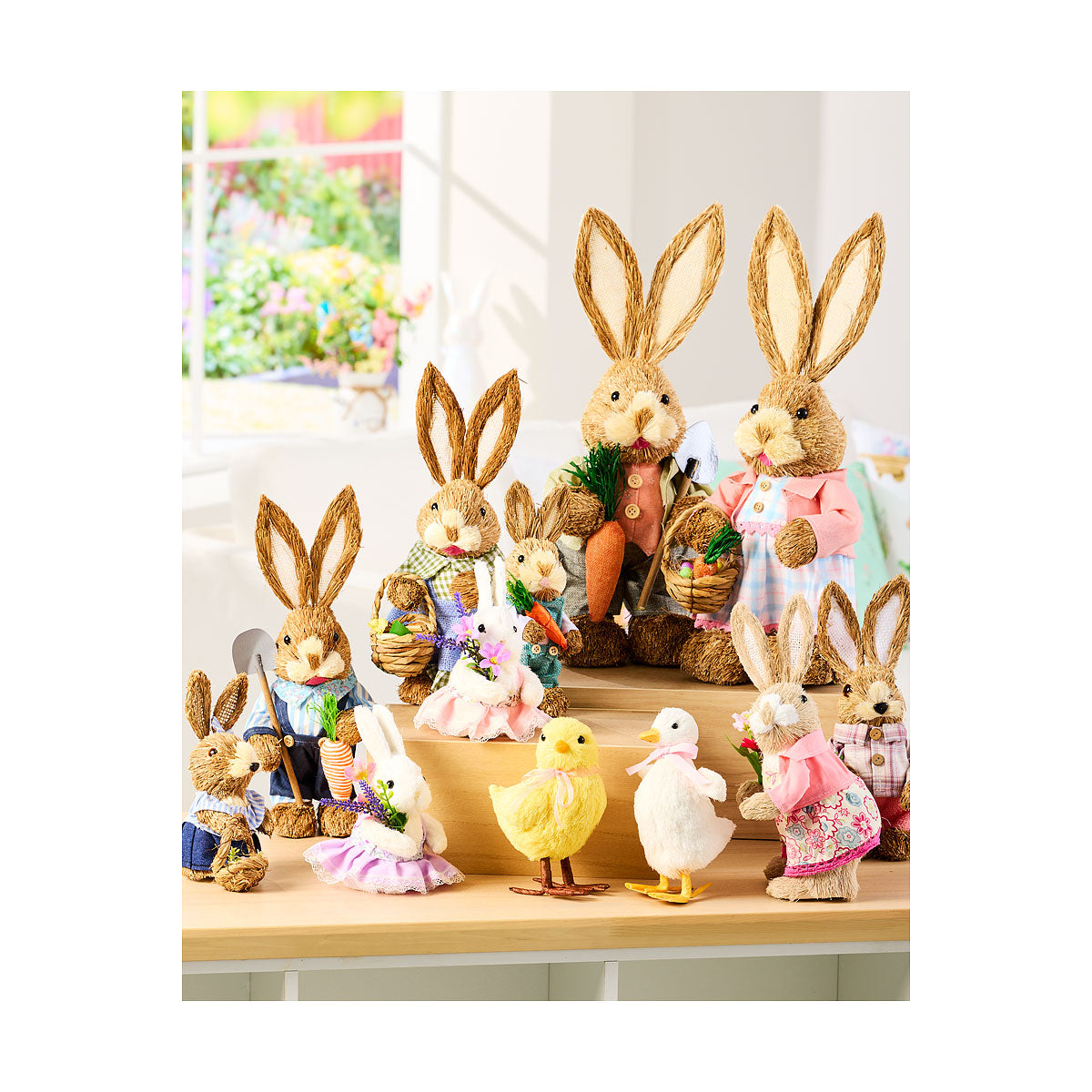 Easter Straw Bunny Carrot/Basket Assorted