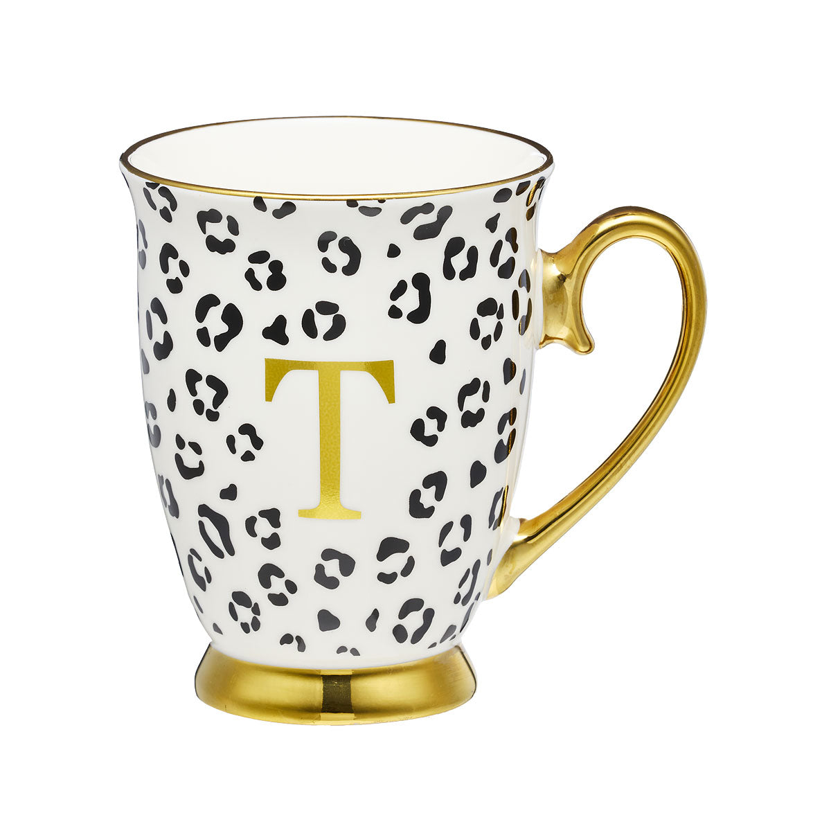 Leopard Monogram Mug B,E,T Assorted
