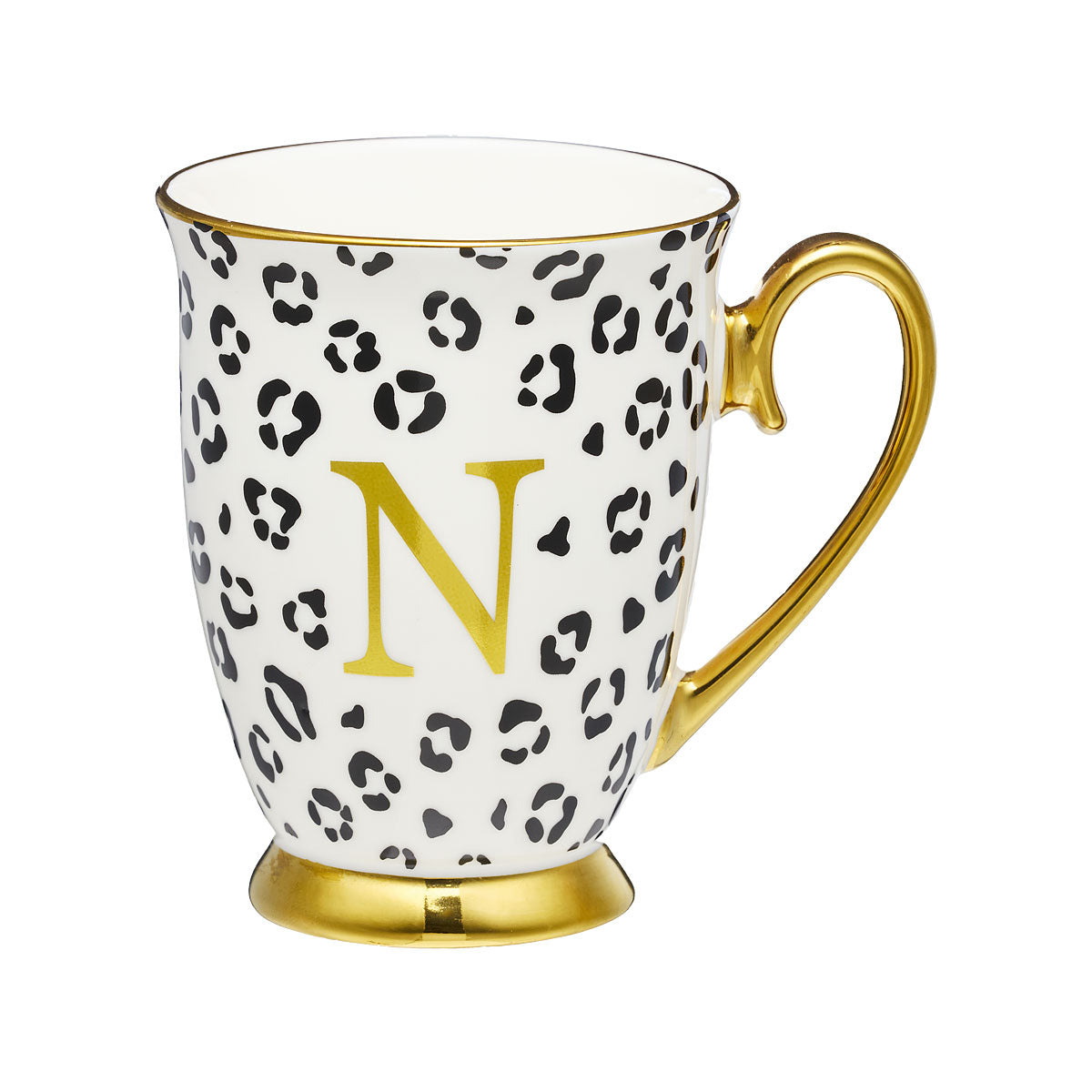 Leopard Monogram Mug K,H,N Assorted