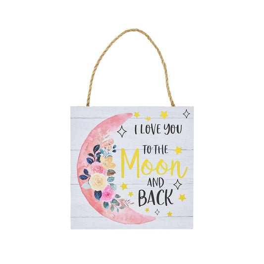Hanging Plaque Moon & Back/Blessed