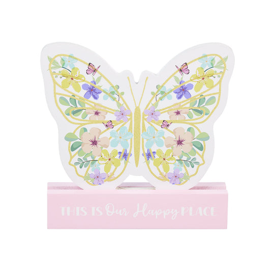 Tabletop Plaque Butterfly Happy/Live Laugh