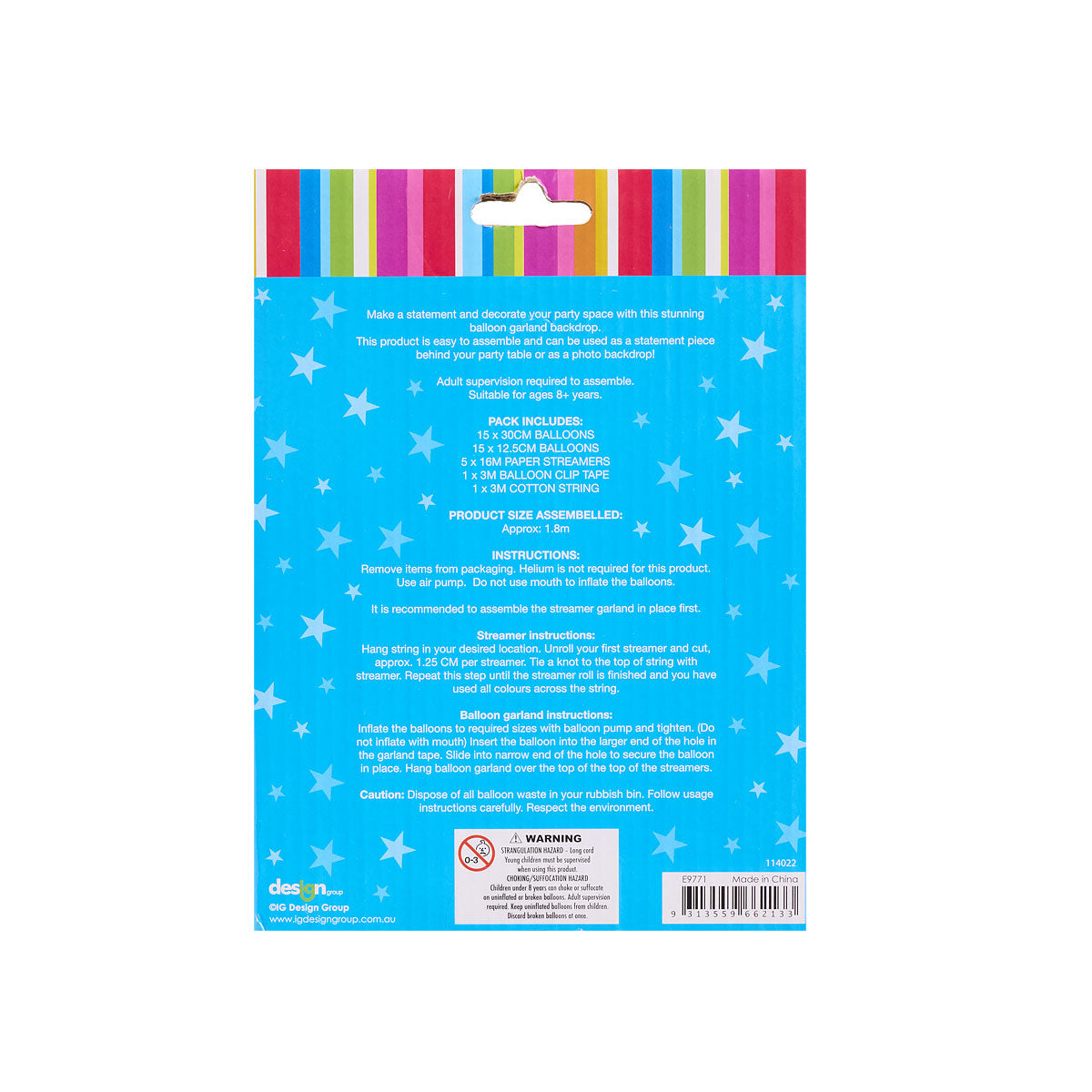 Rainbow Streamer Balloon Garland 