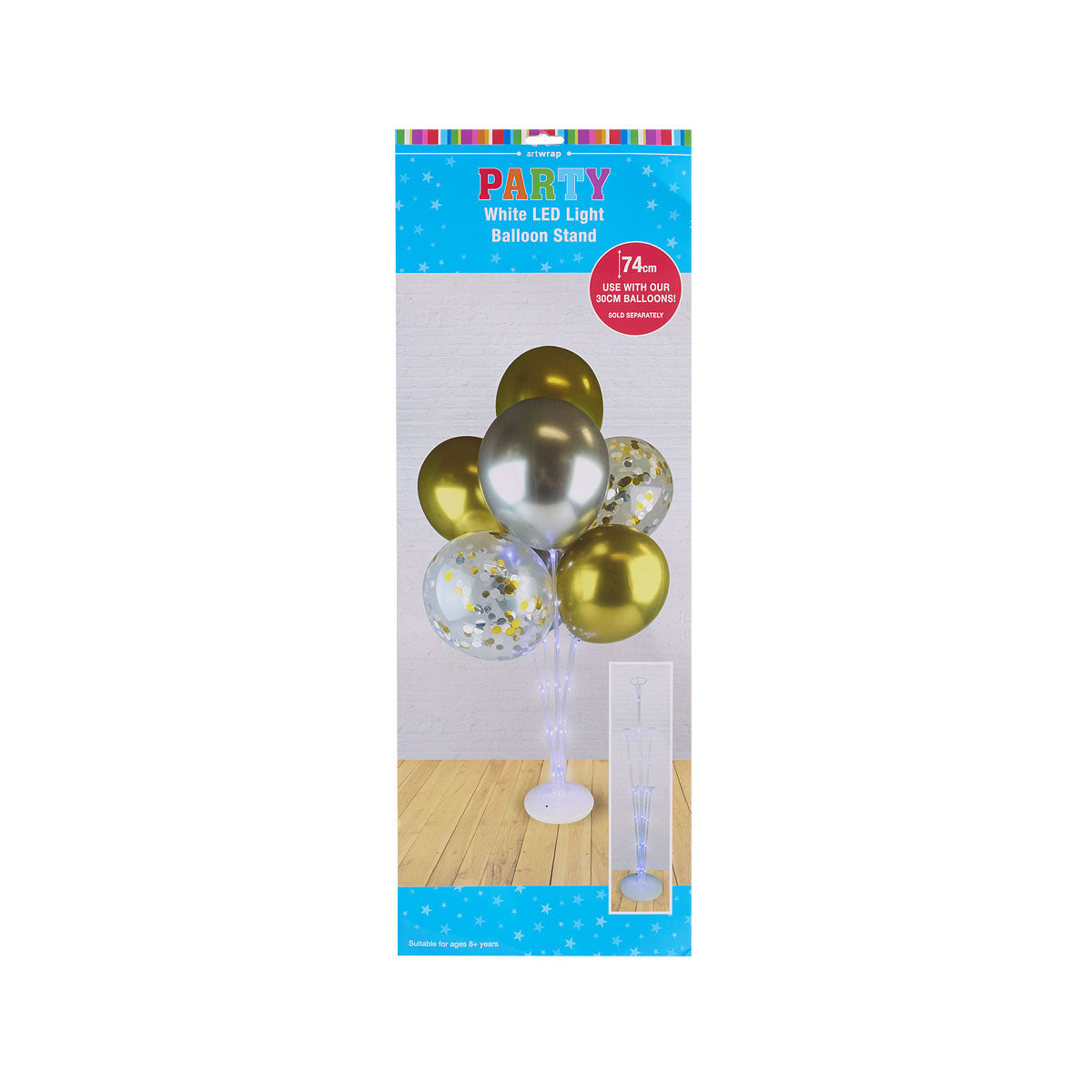 Balloon Stand LED Light White 74cm