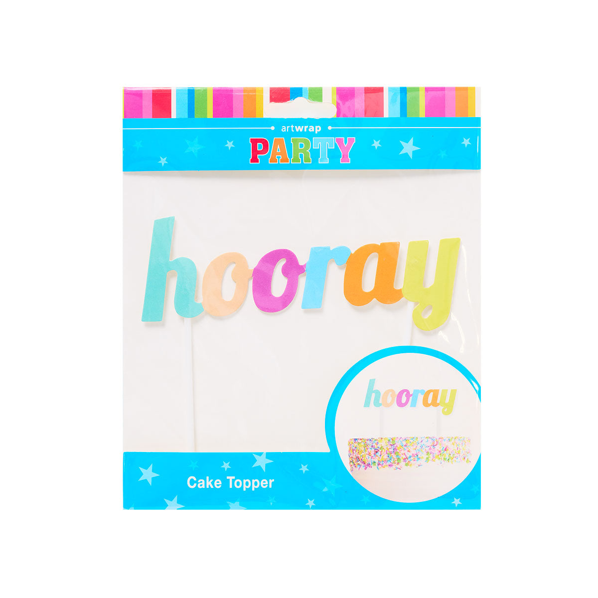 Cake Topper Hooray Multi 1pk