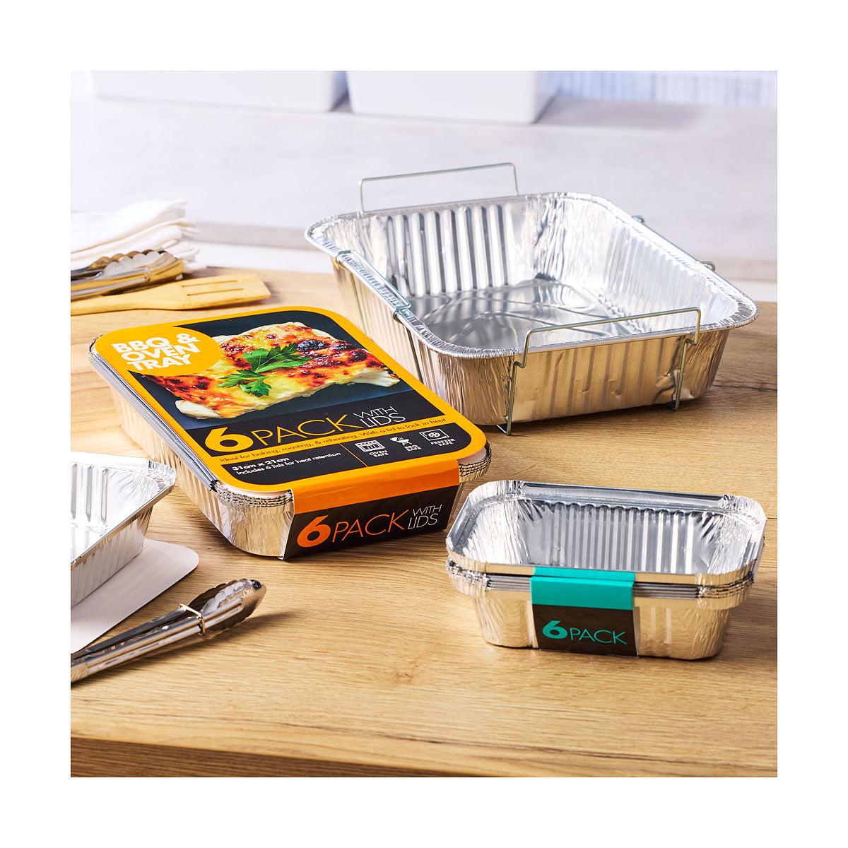 Rectangular Foil Tray With Handle 37x27cm