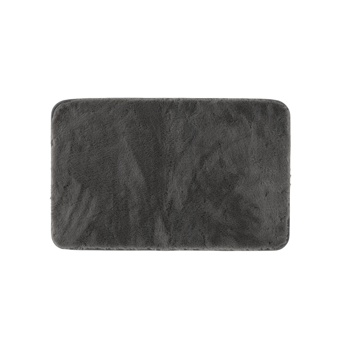 Faux Fur Mat 45x70cm Charcoal/Cream