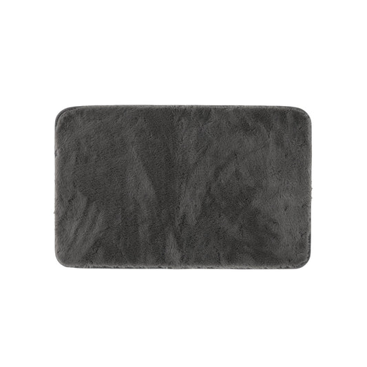 Faux Fur Mat 45x70cm Charcoal/Cream