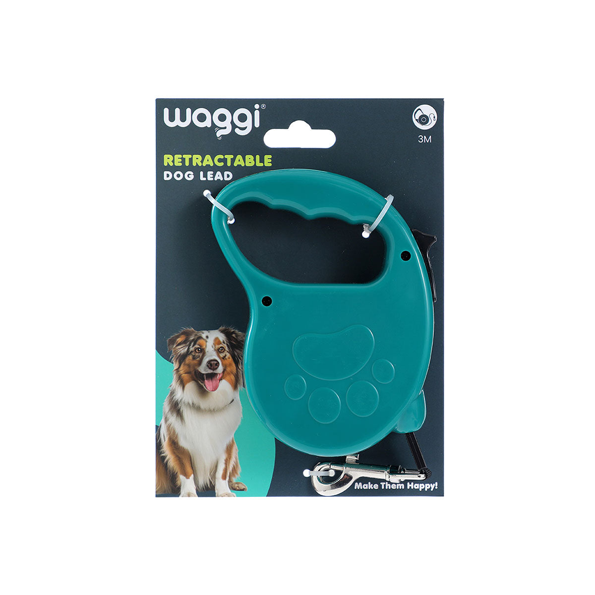 Waggi Pet Retractable Lead 3m Assorted