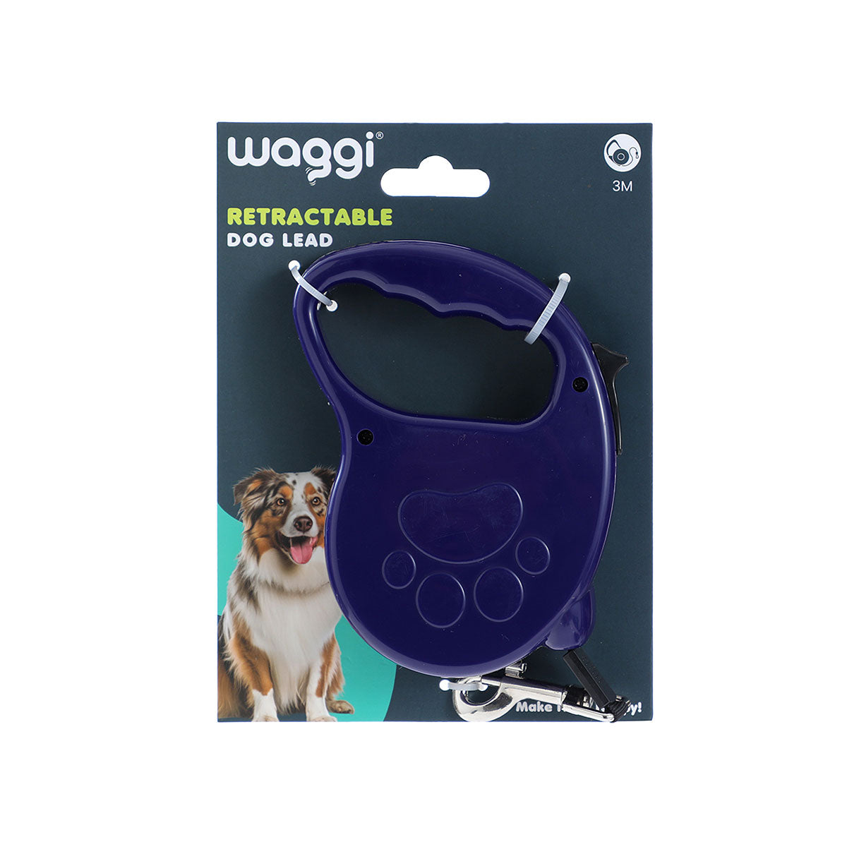 Waggi Pet Retractable Lead 3m Assorted