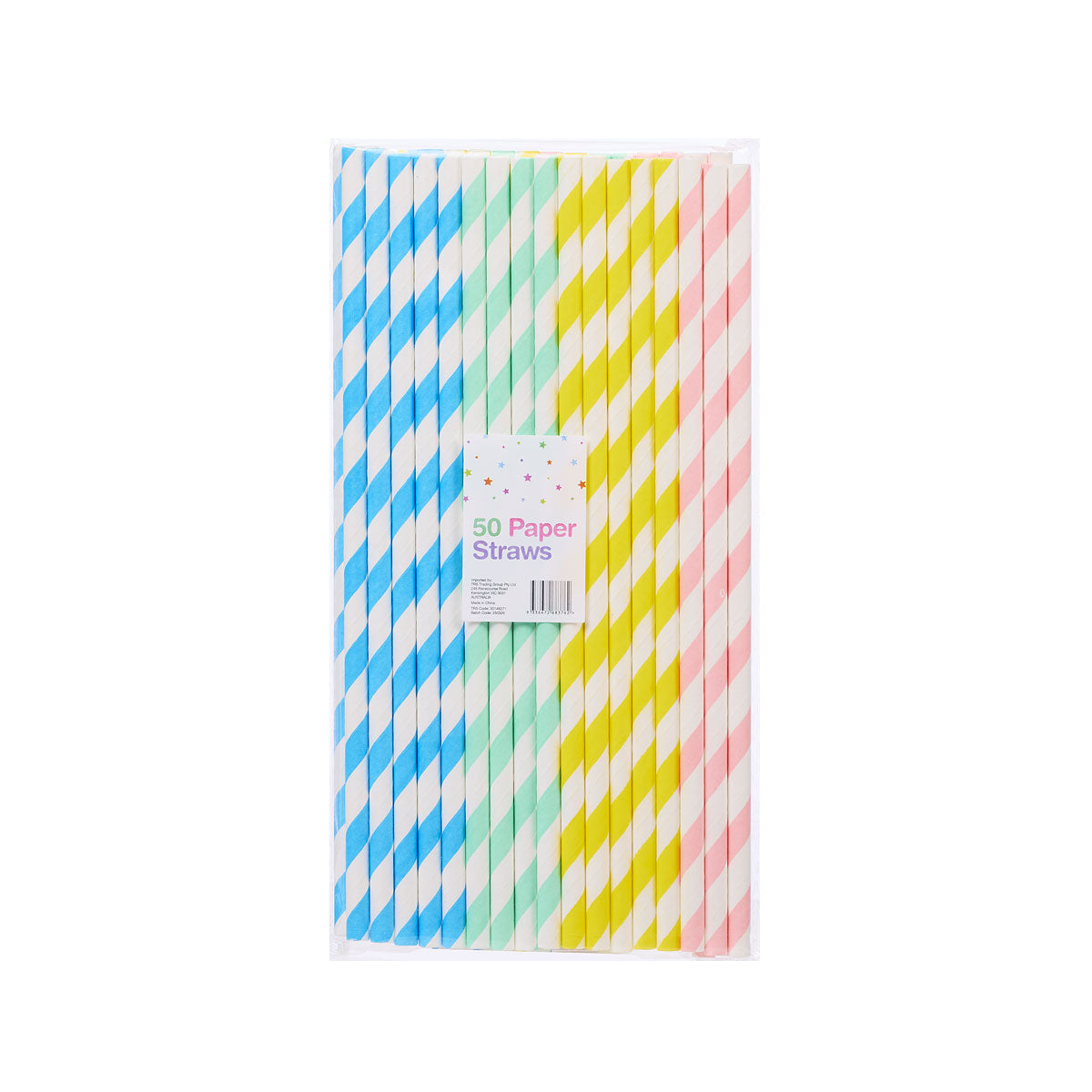Paper Straw Mixed Clear 50pk