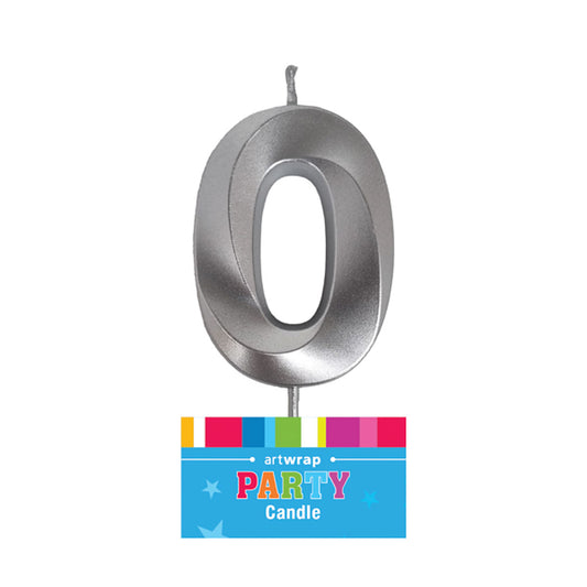 Candle Single Num Silver 0