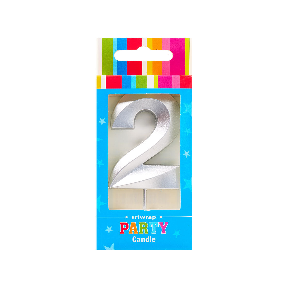 Candle Single Number Silver 2