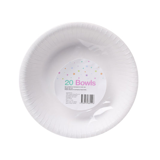 Bowl White 18cm 20pk