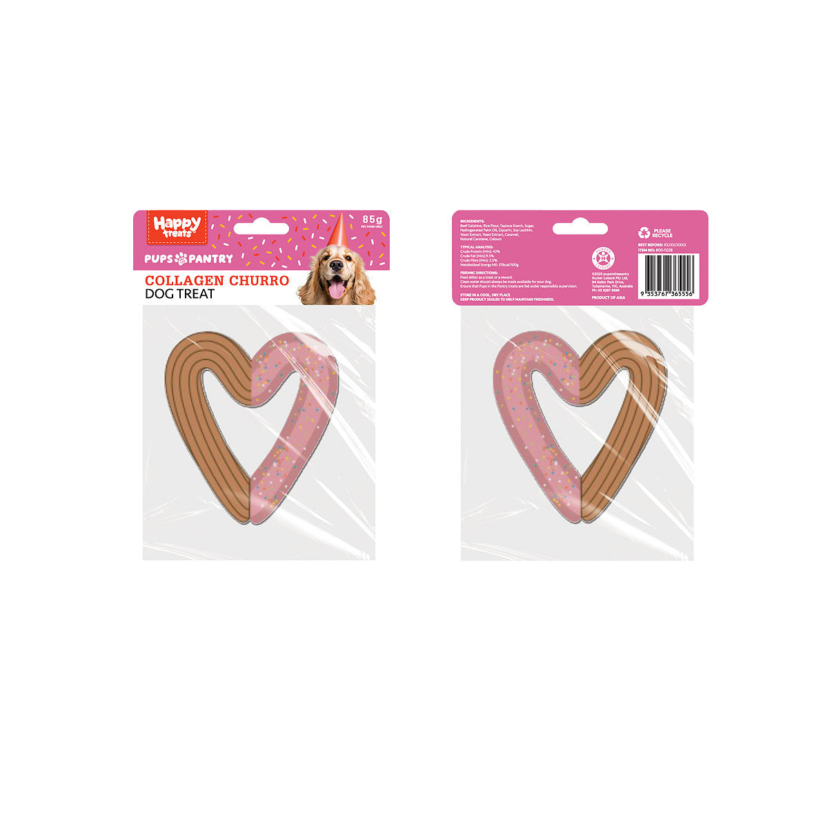 Pups In The Pantry Churro Heart Dog Treat