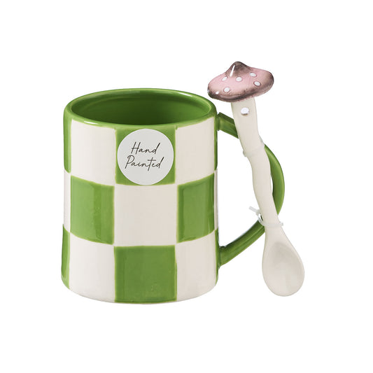 Checkers Mug With Spoon Assorted