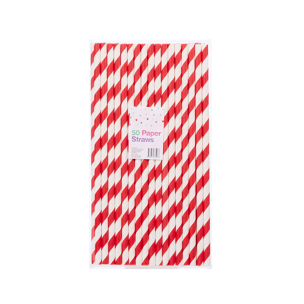 Straw Paper Red/White 50pk