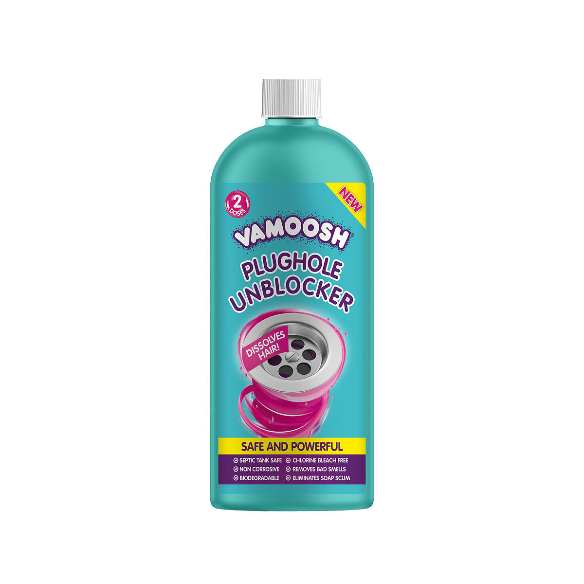 Vamoosh Plughole Unblocker 2-Dose