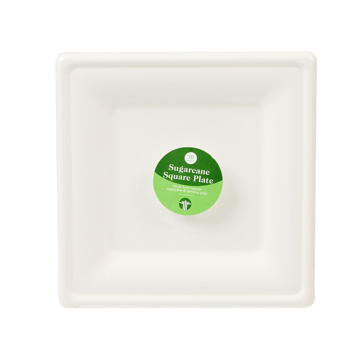 Sugarcane Plate Square 26cm 10pk