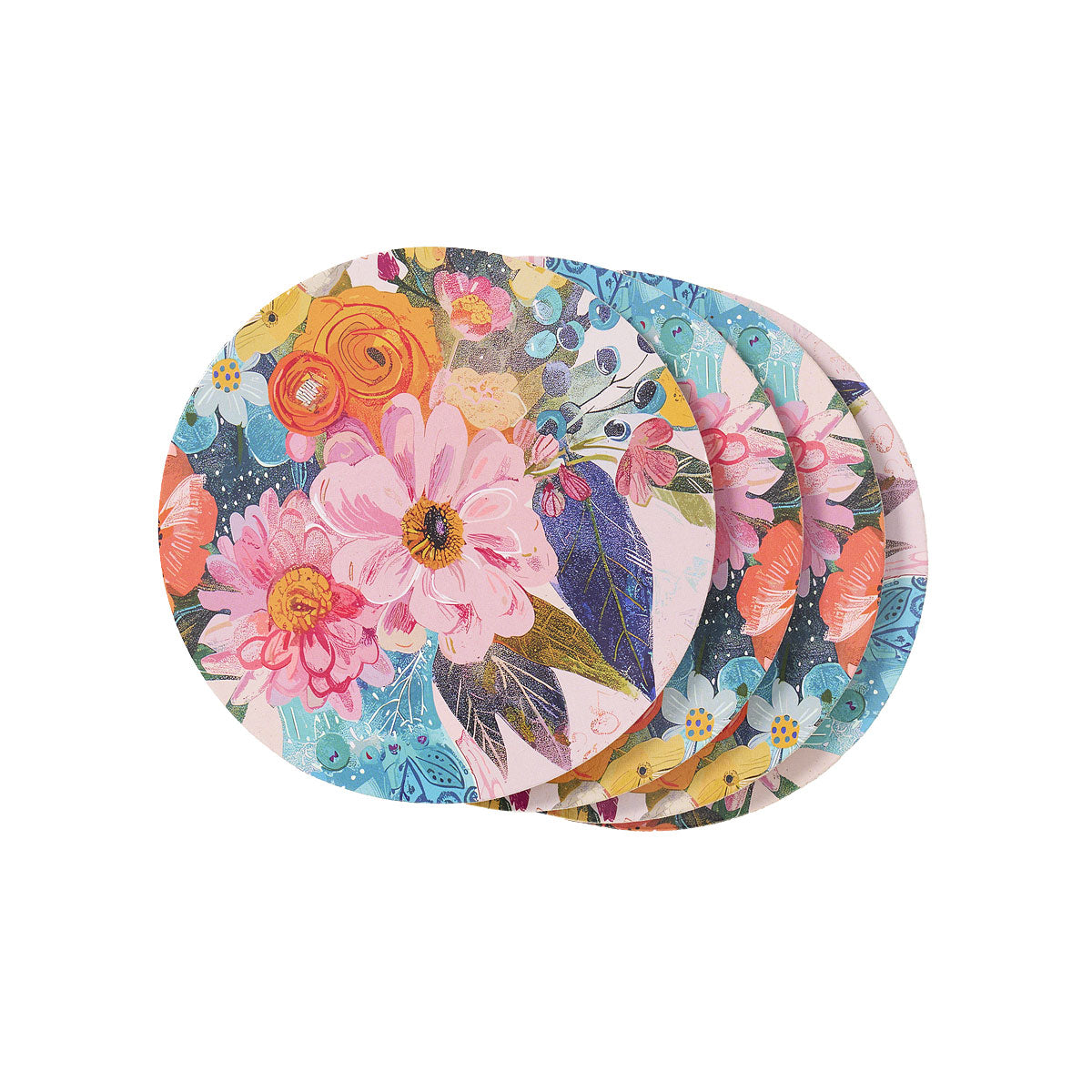 Corkback Coaster Blooms 4pk