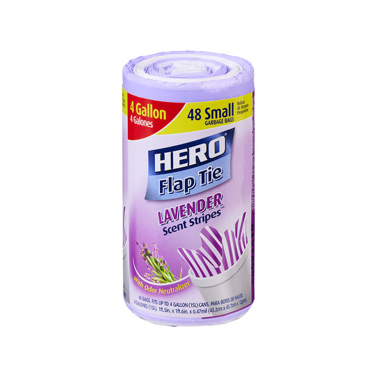 Hero Flap Kitchen Garbage Bag Lavender Small 48pk