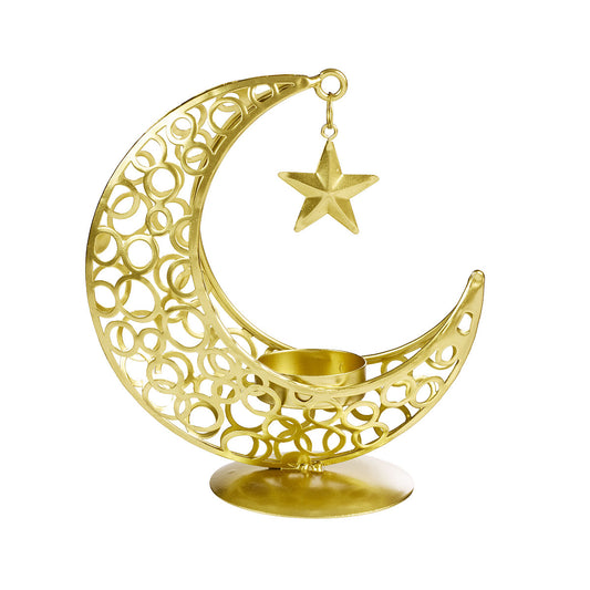 Pressed Tin Candle Holder Moon