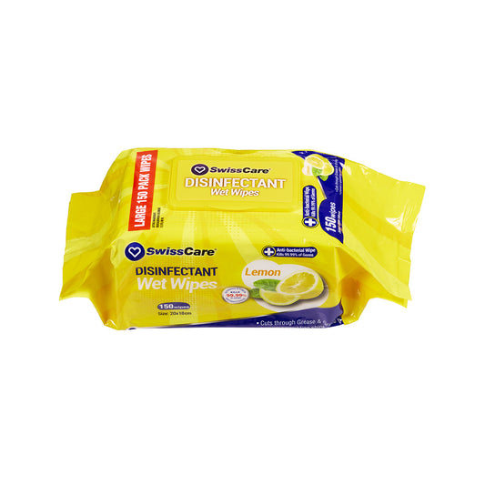 SwissCare Disinfectant Wipes Lemon 150pk