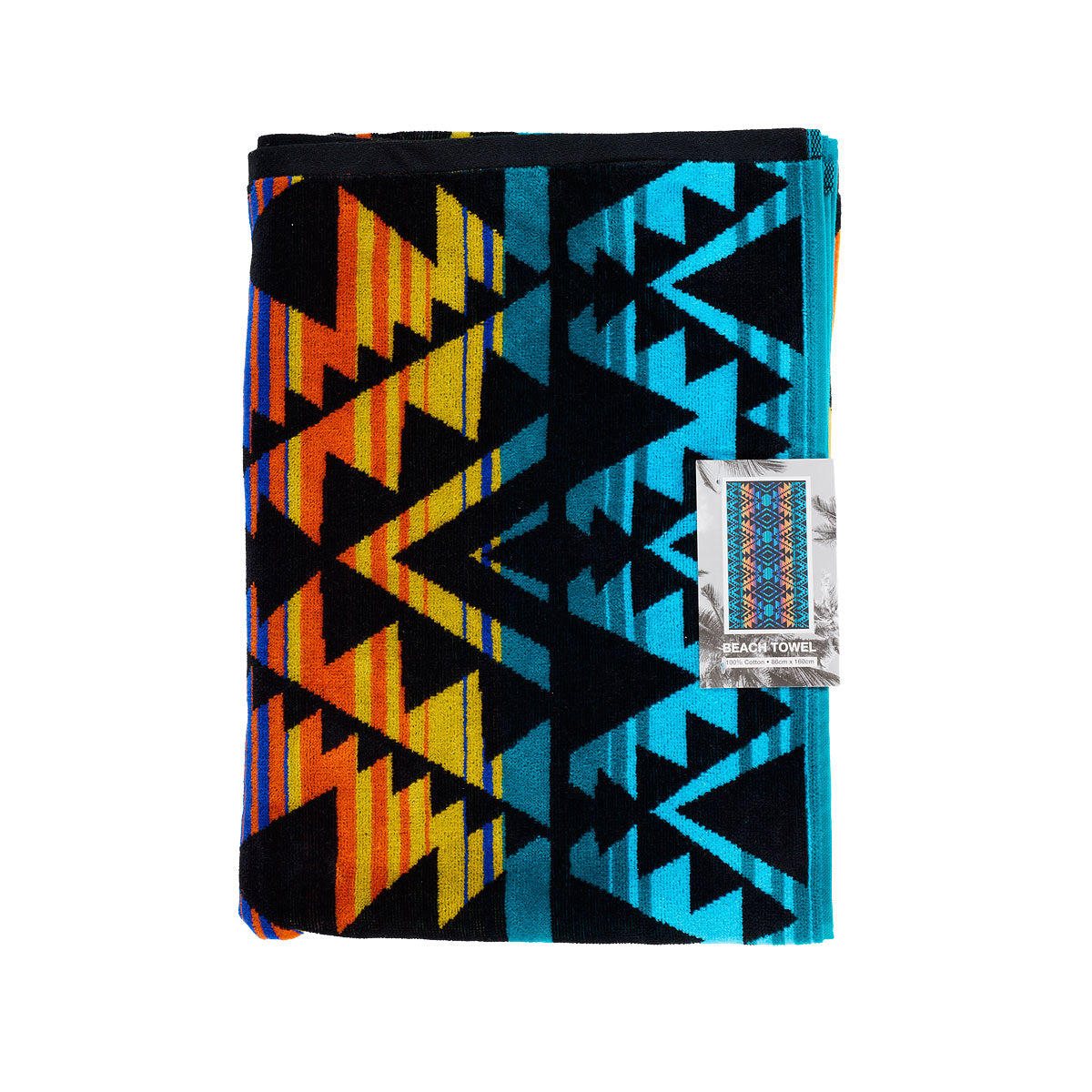 Velour Jacquard Beach Towel Jet 86x160cm