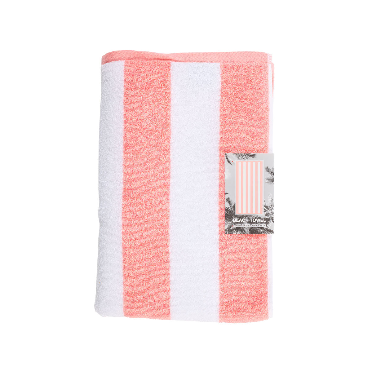 Beach Towel Peach Stripe 75x150cm