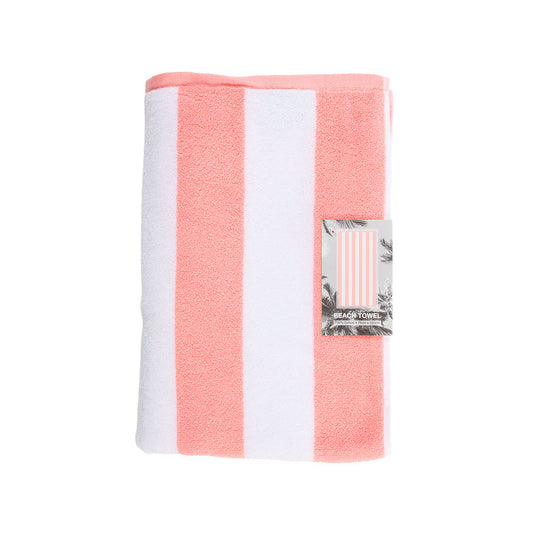 Beach Towel Peach Stripe 75x150cm
