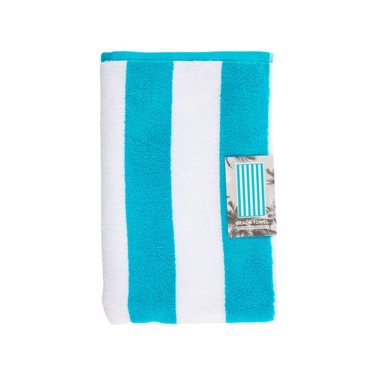 Beach Towel Teal Stripe 75x150cm
