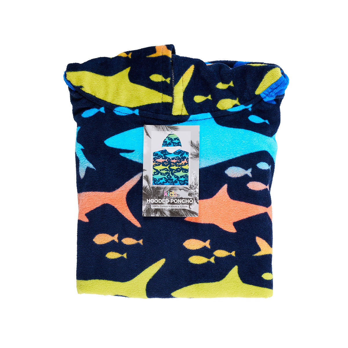 Kids' Hooded Beach Towel Sharky 60x120cm
