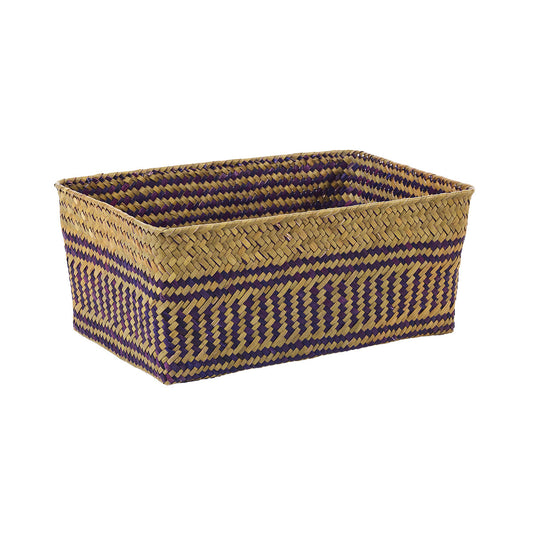 Coloured Woven Straw Basket M Assorted