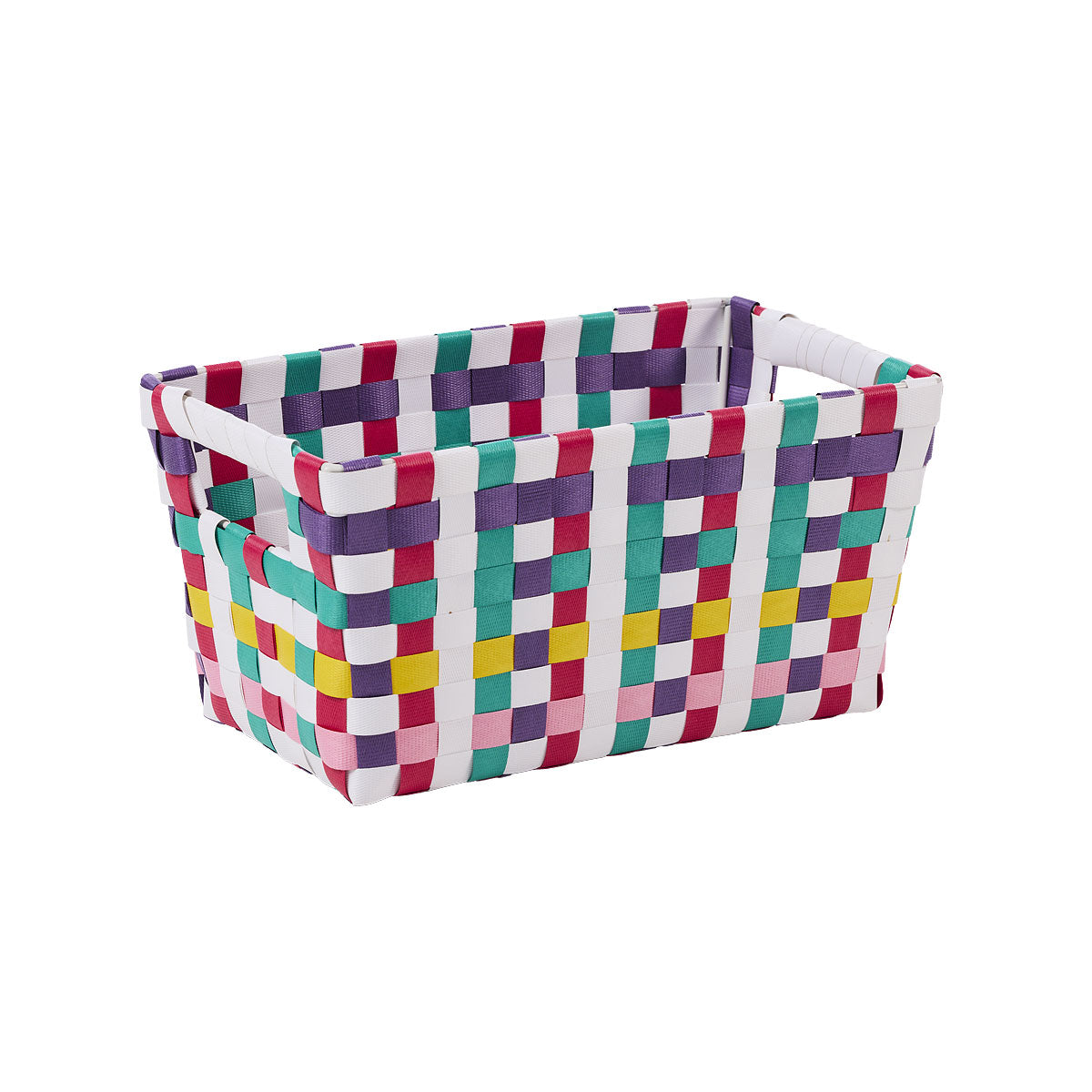 Kitsch Checks Plaited Plastic Basket S