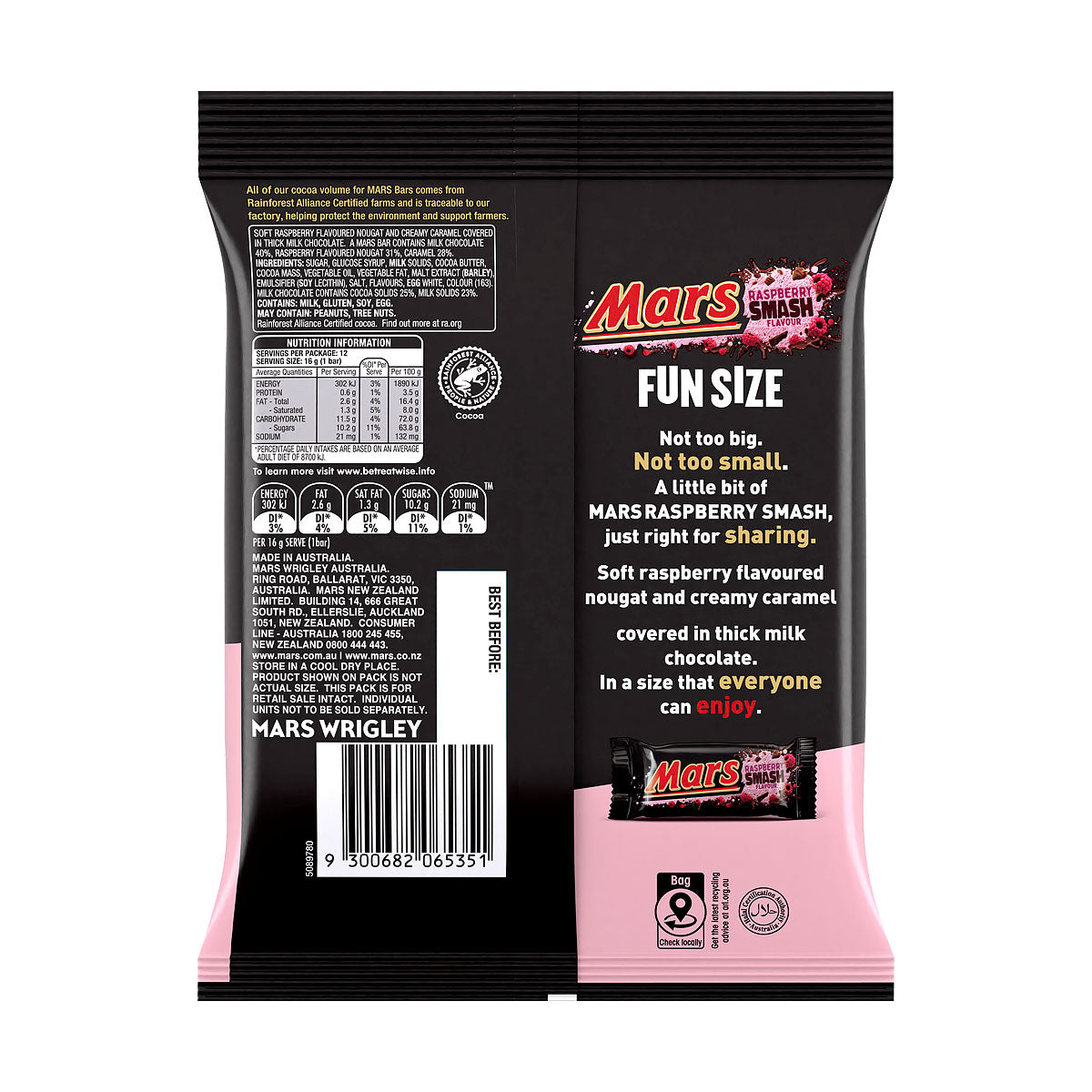 Mars Raspberry Smash Fun Size 192g 12pk