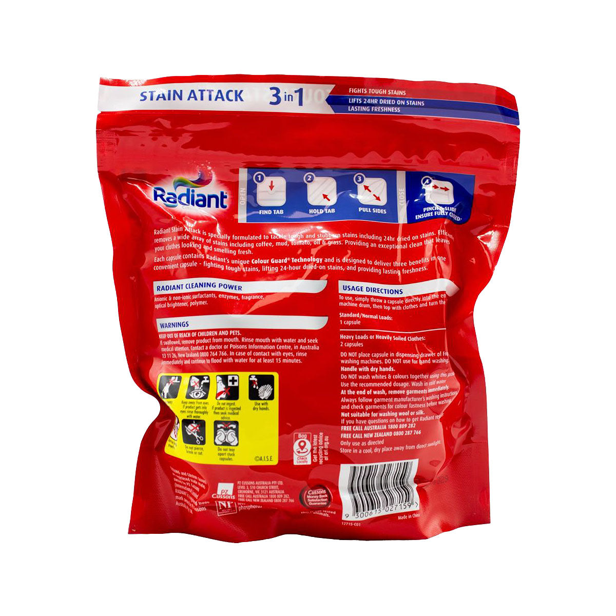 Radiant Laundry Capsules Stain Attack 3in1 26pk