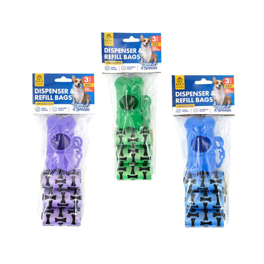 Pet Clean Up Bags With Holder 3 X 20pk