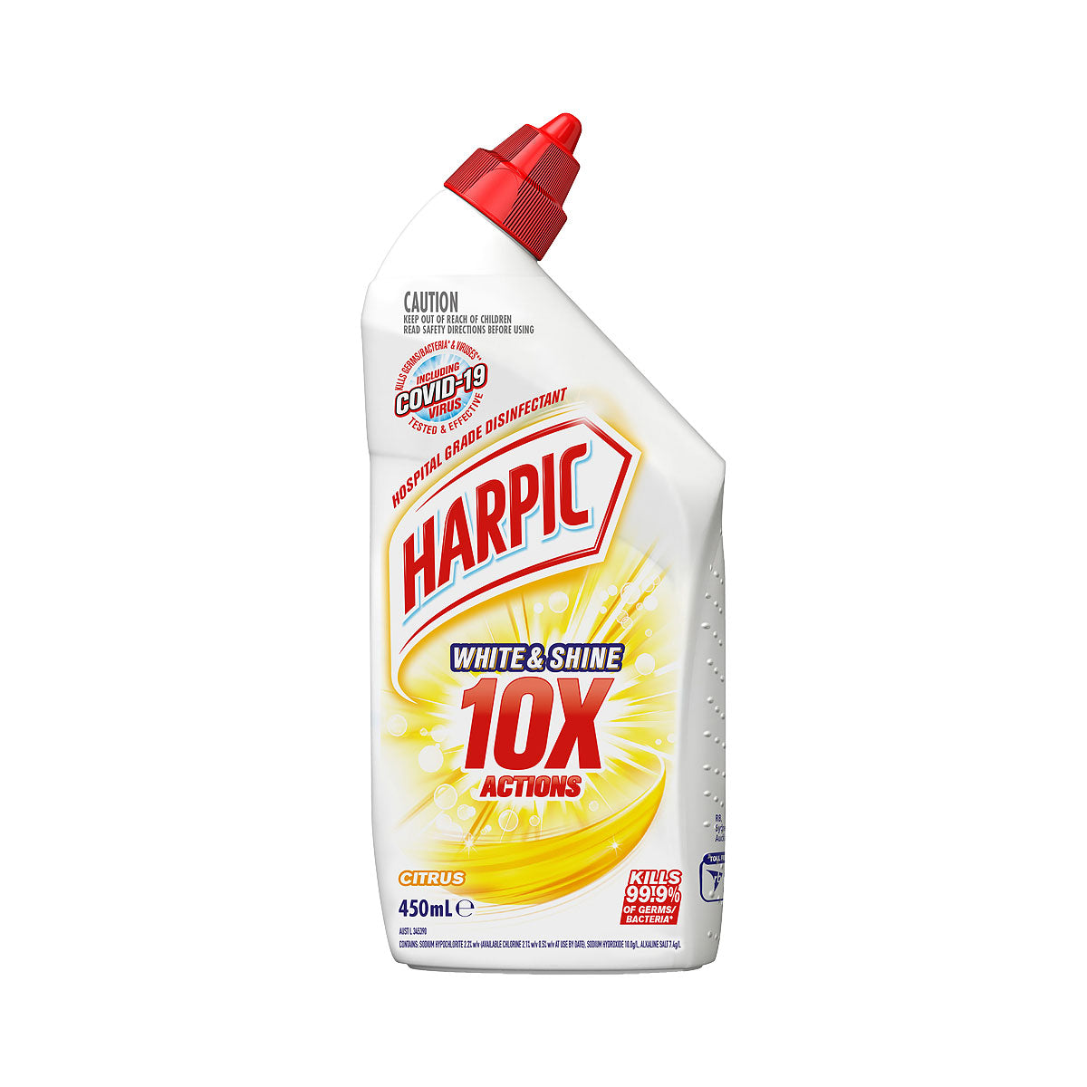 Harpic Toilet Gel White & Shine Citrus 450mL