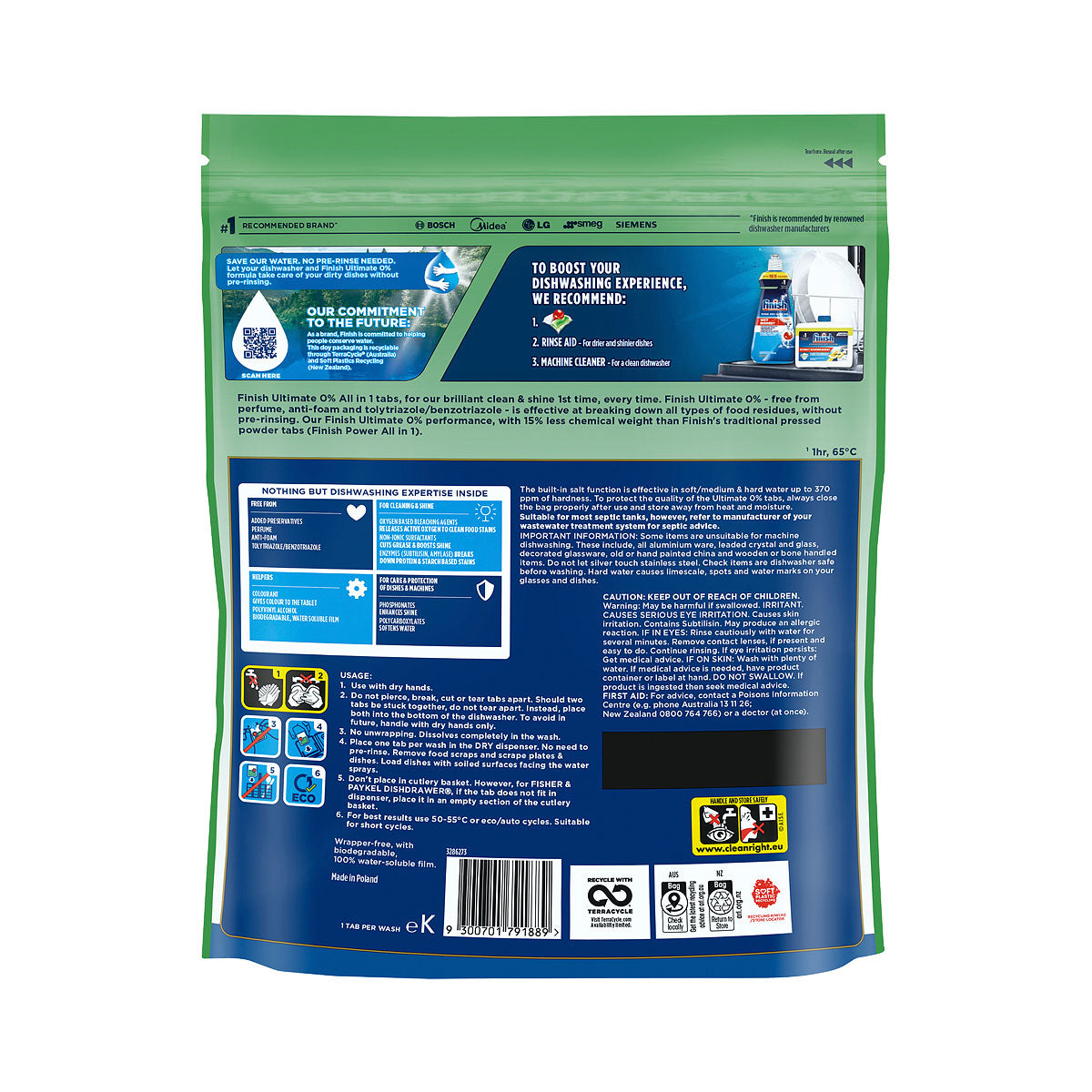 Finish Ultimate 0% Dishwashing Tablets 80pk