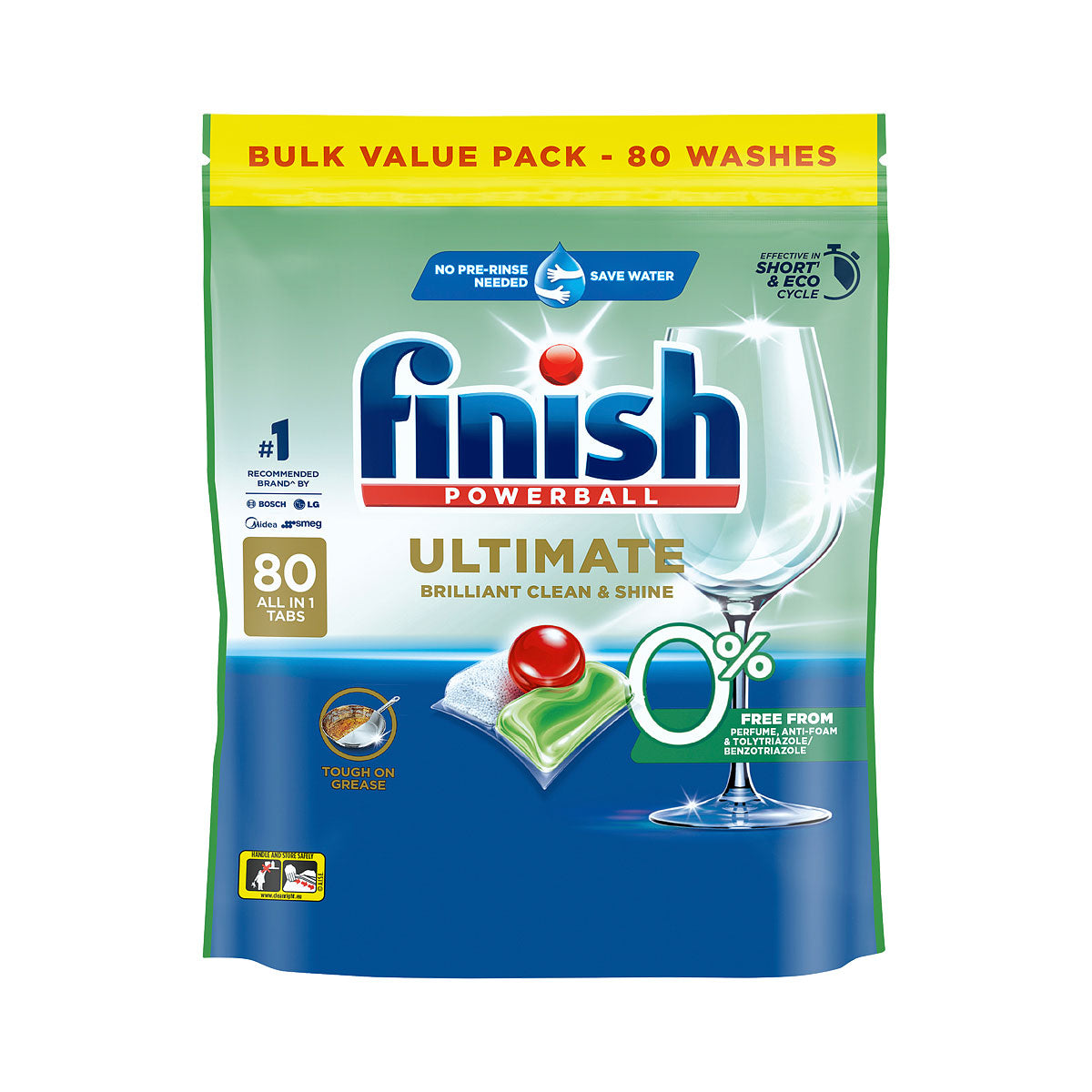 Finish Ultimate 0% Dishwashing Tablets 80pk