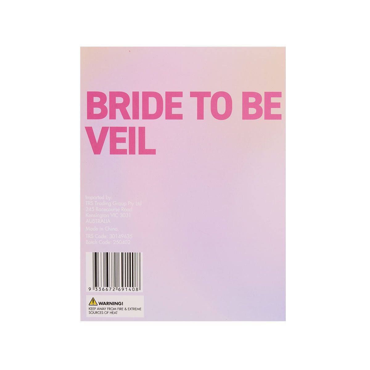 Costume Bride-To-Be Veil Champagne