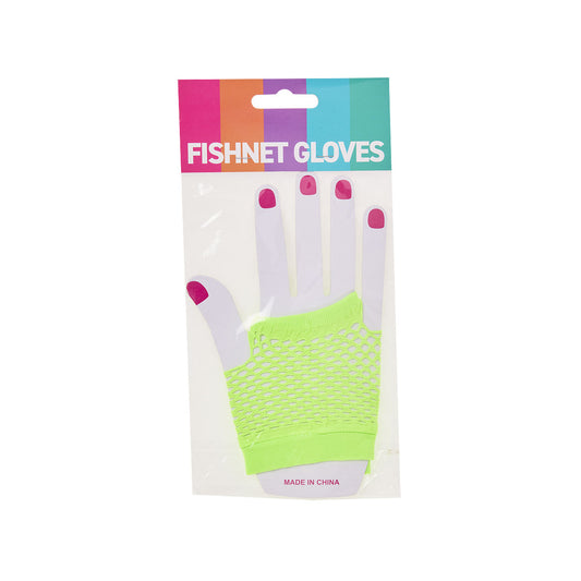 Costume Fishnet Gloves Green/Yellow