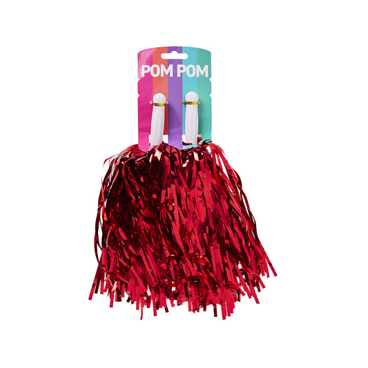 Costume Pom Pom Metallic Red 2pk